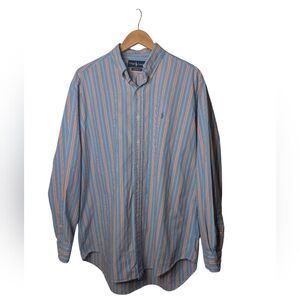 Ralph Lauren Classic Fit Striped Button Down Shirt Men’s L Cotton